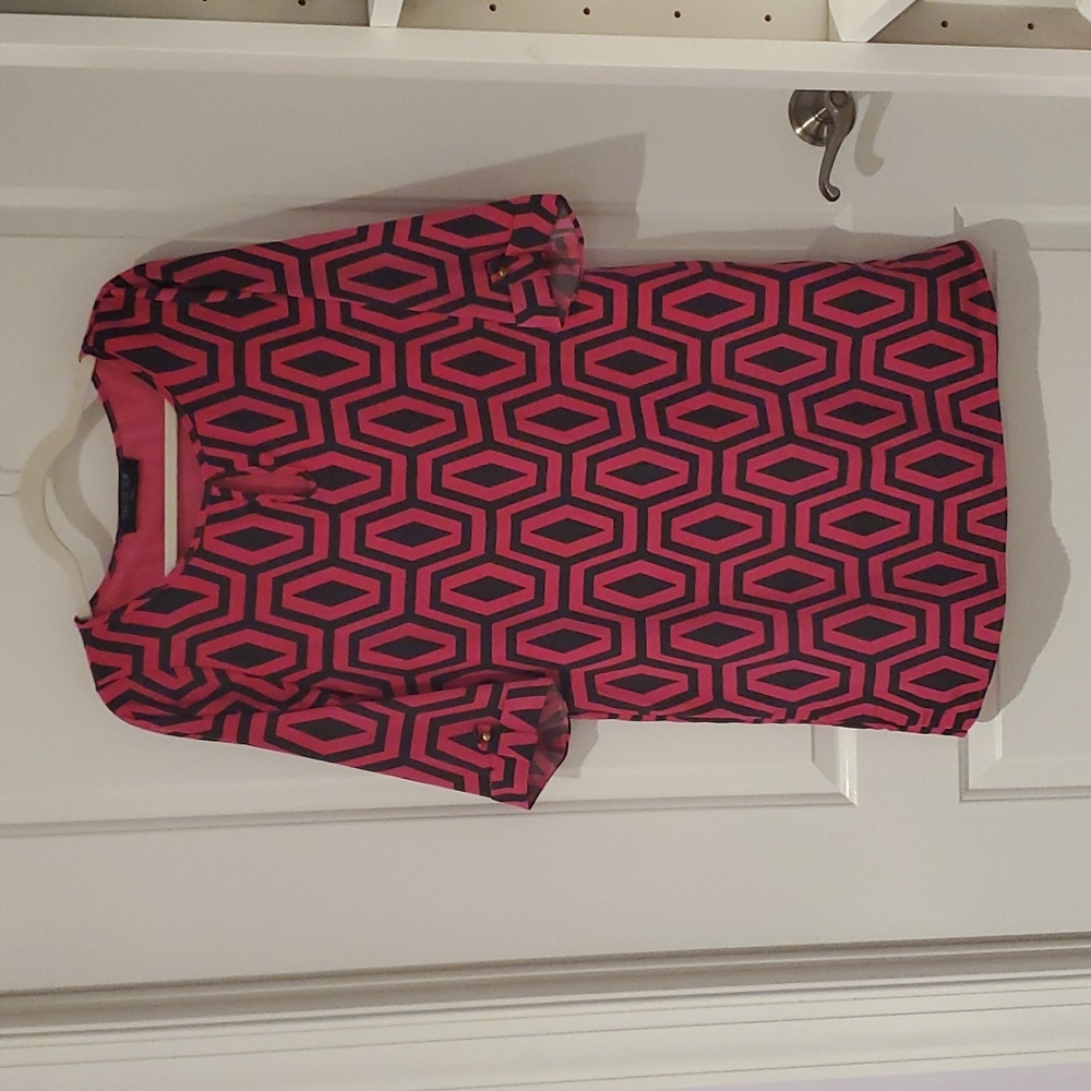 Hot pink dark gray dress